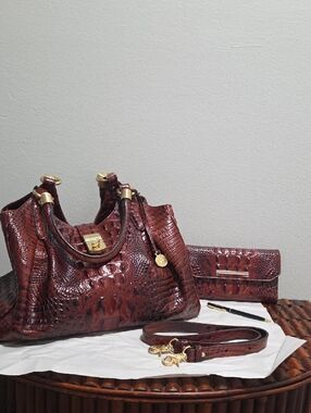 Brahmin ELISA IN PEACAN BAG &WALLET SET